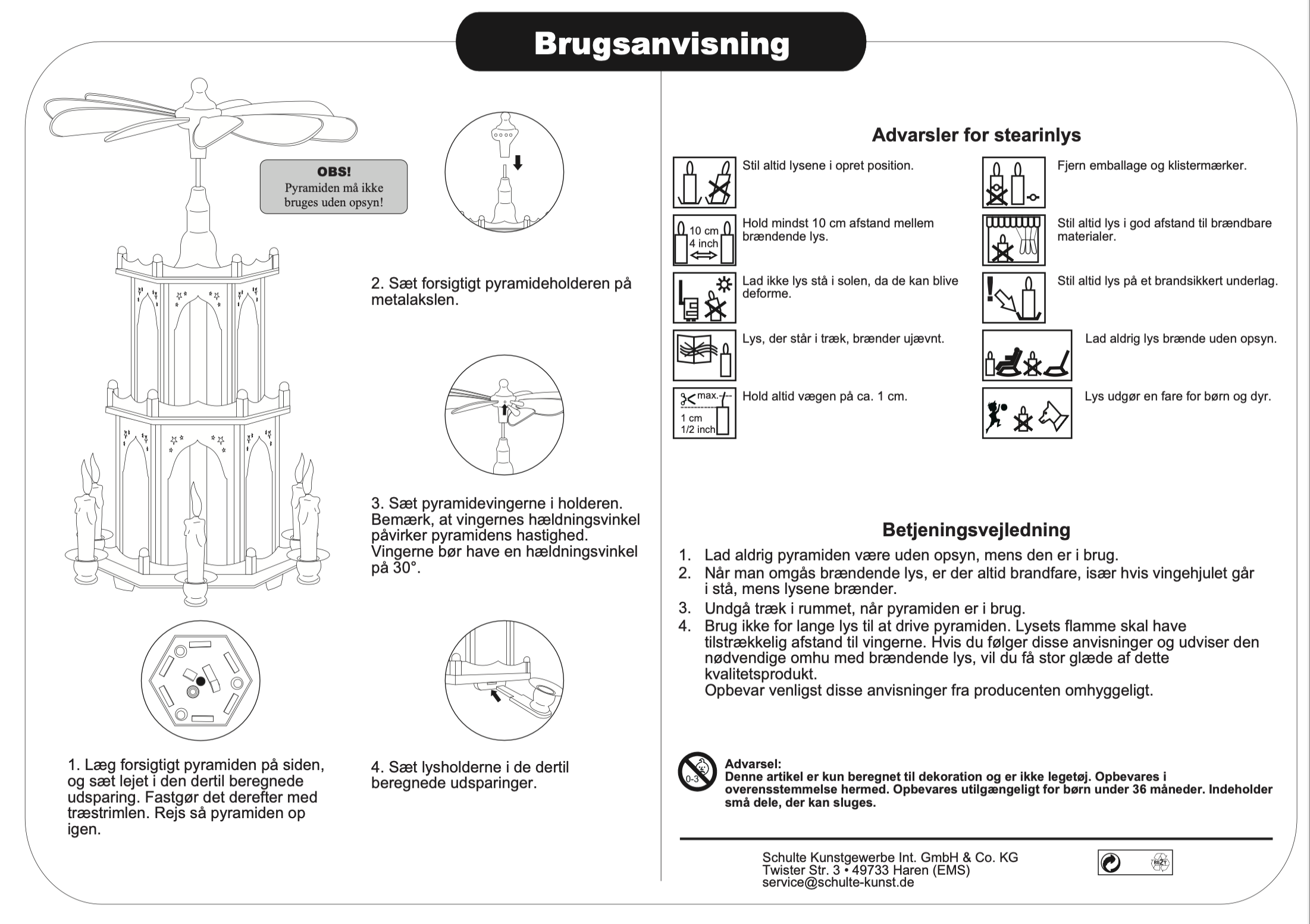 Julepyramide i 3 plan, H45 cm. – Træ